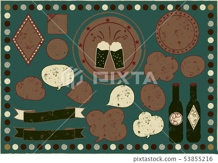 Retro, faint tone Craft beer label set 7 (color: astringent system) 53855216