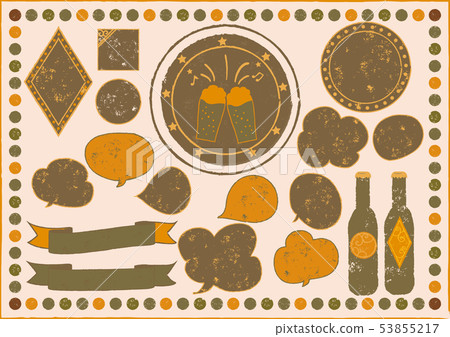 Retro / Fainted Craft Beer Label Set 6 (Color: Brown) 53855217