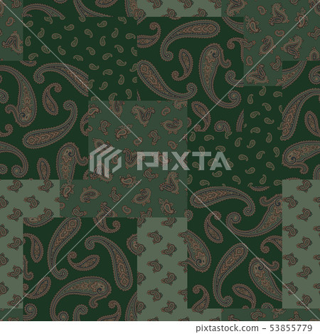 Paisley patchwork pattern - Stock Illustration [53855779] - PIXTA