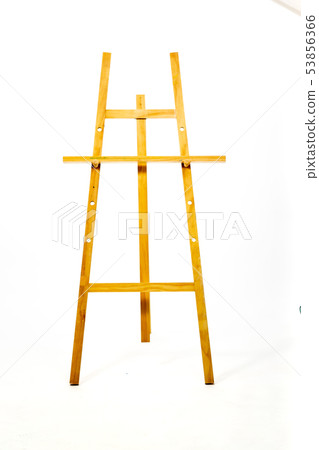 Artist's easel on white background Artist's easel on white background 53856366