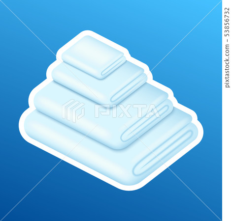 Washing sticker, pile, stack of white clean clothes, realistic, good laundry detergent result Washing sticker, pile, stack of white clean clothes, realistic, good laundry detergent result 53856732