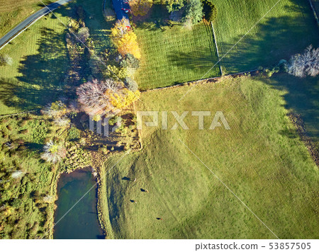 Farm at autumn in Woodstock, Vermont, USA 53857505