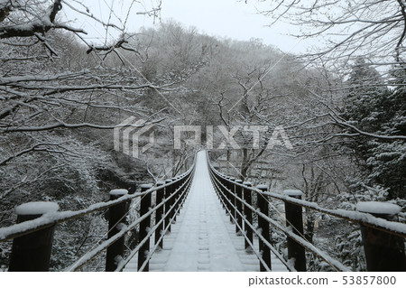 Snow scene in Hananuki Valley Suspension Bridge 53857800