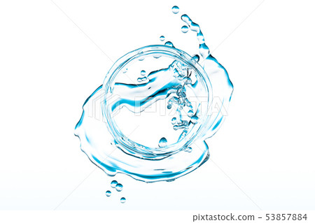 Illustration CG of water and water ring that spring out 53857884