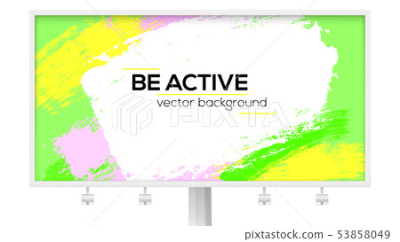 Billboard with multi colored brush strokes. Design 53858049