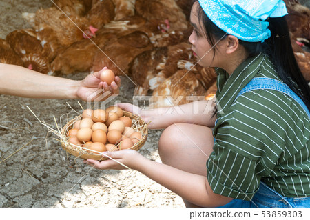 Happy asian farmers wear plaid long sleeve shirt Happy asian farmers wear plaid long sleeve shirt 53859303