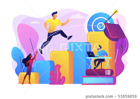 Educational trajectory concept vector illustration 53859859