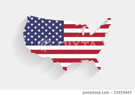 United States flag map on gray background 53859945