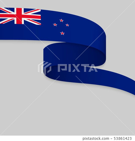 Waving ribbon or banner with flag - Stock Illustration [53861423] - PIXTA