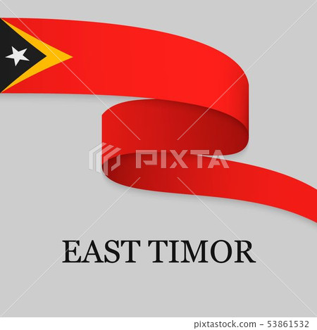 Waving ribbon or banner with flag - Stock Illustration [53861532] - PIXTA