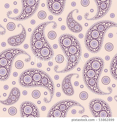 Vector flower paisley seamless pattern element. 53862899