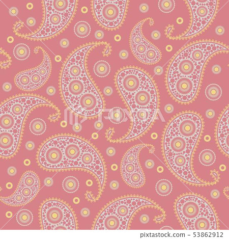 Vector flower paisley seamless pattern element. - Stock Illustration ...