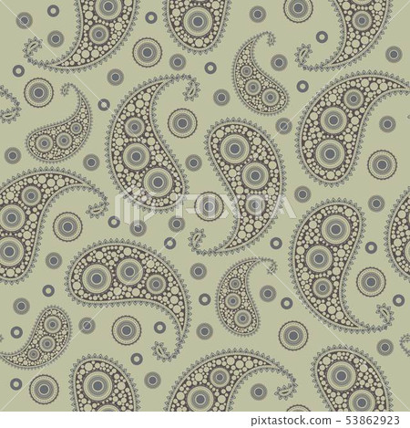 Vector flower paisley seamless pattern element. - Stock Illustration ...
