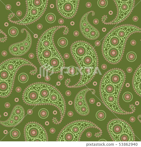 Vector flower paisley seamless pattern element. - Stock Illustration ...