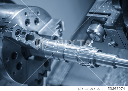 The CNC turn-mill machine. The CNC turn-mill machine. 53862974