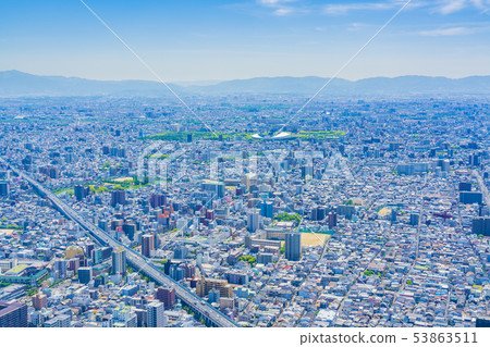 Osaka cityscape, south from Abeno Harukas 53863511
