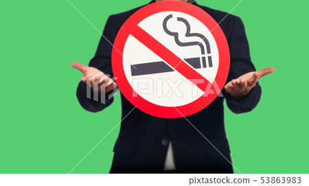 Business man show with no smoking sign ,health Business man show with no smoking sign ,health 53863983
