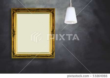 Vintage picture frame on back background. 53864066
