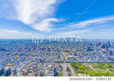 Osaka cityscape West direction from Abeno Harukas 53865136