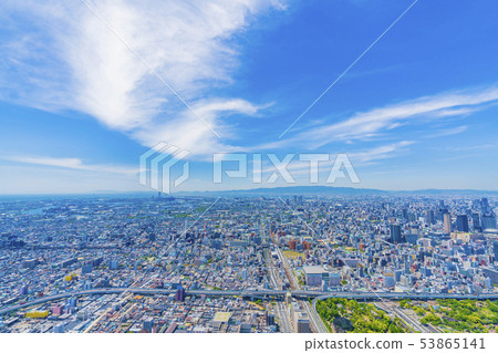 Osaka cityscape West direction from Abeno Harukas 53865141