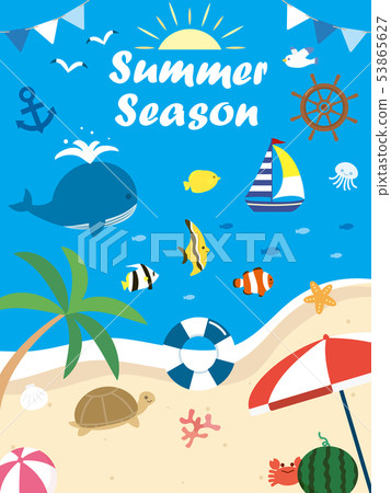 夏季可愛插畫素材集 53865627