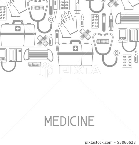 First aid kit equipment background. First aid kit equipment background. 53866628