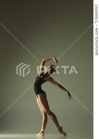 Young graceful female ballet dancer dancing in mixed light Young graceful female ballet dancer dancing in mixed light 53866893