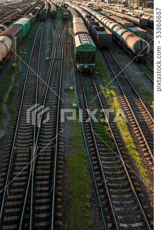 Cargo railway transportation industry. Railway 53868687