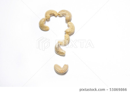 cashew nut question mark white background cashew nut question mark white background 53869866