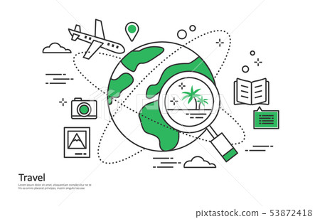 Line illustration, illustration, travel, world travel, around the world Line illustration, illustration, travel, world travel, around the world 53872418