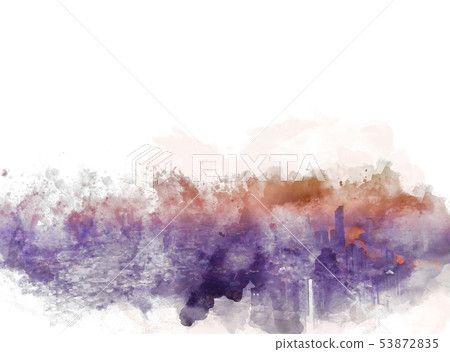 Building in the city watercolor paint background. Building in the city watercolor paint background. 53872835
