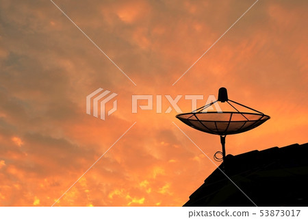 Satellite Dish Antenna Receiver on The Roof Satellite Dish Antenna Receiver on The Roof 53873017
