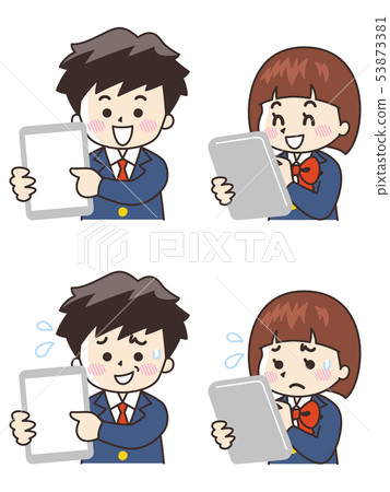 使用平板電腦的中老年男女 53873381