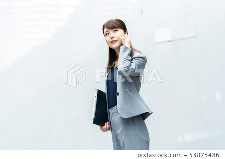 打電話的女商人企業圖像女性僱員 53873486