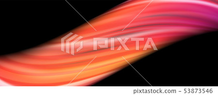 Modern rainbow liquid color flow colorful poster. Wave Liquid shape in black color background 53873546