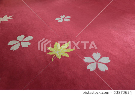 Carpet of autumnal leaves and cherry pattern Carpet of autumnal leaves and cherry pattern 53873654