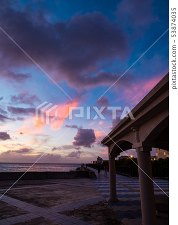 Sunset in Okinawa Chatan Town Sunset in Okinawa Chatan Town 53874035