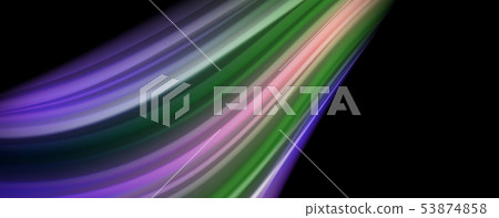 Modern rainbow liquid color flow colorful poster. Wave Liquid shape in black color background 53874858
