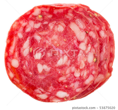 Spanish salchichon. Salami sausage Spanish salchichon. Salami sausage 53875020
