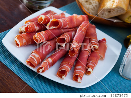 Traditional Spanish dish jamon Traditional Spanish dish jamon 53875475