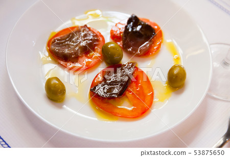 Sliced bonito with tomato Sliced bonito with tomato 53875650