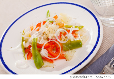 Plate of tasty salad with cauliflower Plate of tasty salad with cauliflower 53875689