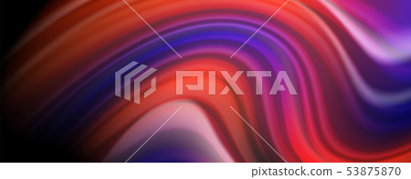 Fluid liquid color wave lines, glowing colorful light effect, abstract composition template Fluid liquid color wave lines, glowing colorful light effect, abstract composition template 53875870
