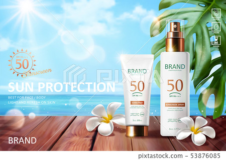 Sunscreen product ads - Stock Illustration [53876085] - PIXTA