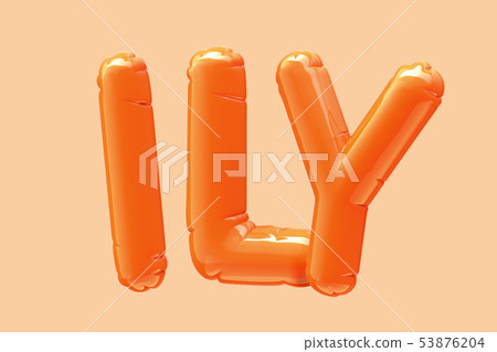 ILY orange foil balloon ILY orange foil balloon 53876204
