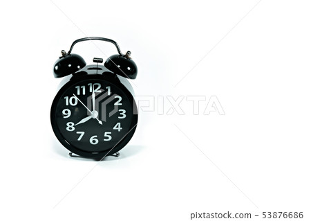 Alarm clock with copy space on isolated white Alarm clock with copy space on isolated white 53876686