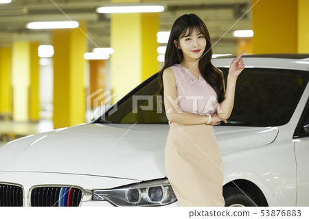 Car, parking lot, underground parking lot, business woman Car, parking lot, underground parking lot, business woman 53876883
