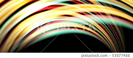 Fluid color rainbow style wave abstract background, techno modern design on black Fluid color rainbow style wave abstract background, techno modern design on black 53877488
