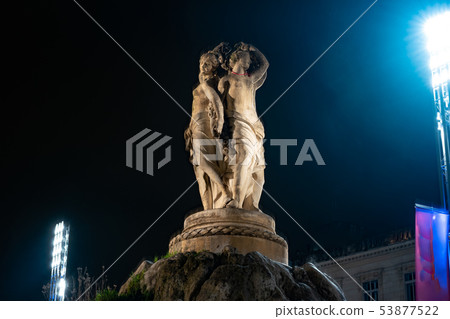 View on the statue of Three Graces with Opera 53877522