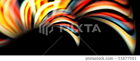 Fluid color swirls on black. Modern background with trendy design 53877581